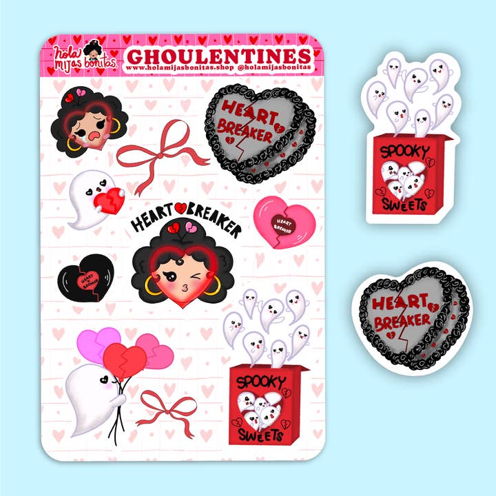 Ghouletines Sticker Sheet for wholesale by Hola Mijas Bonitas