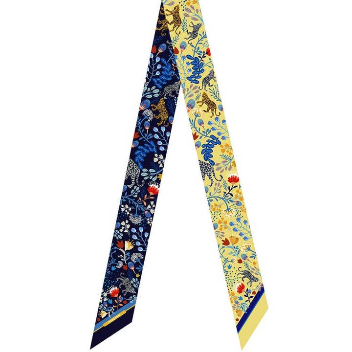 Silk Twilly av Leopard med skog för wholesale av Jessie Zhao New York