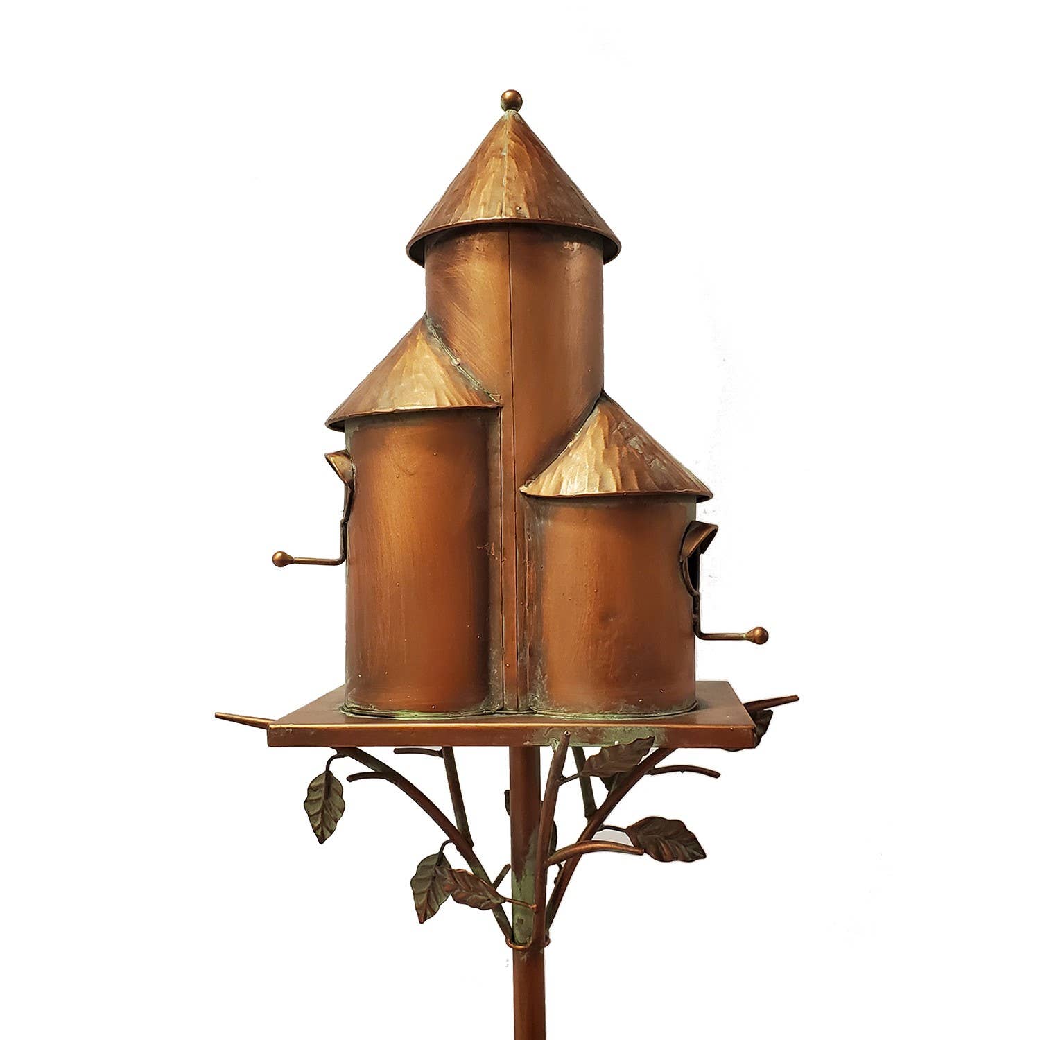 Zaer Ltd. International - Wholesale Bird House - Tall Cylinder Triple Birdhouse Stake- 2 Color Options6