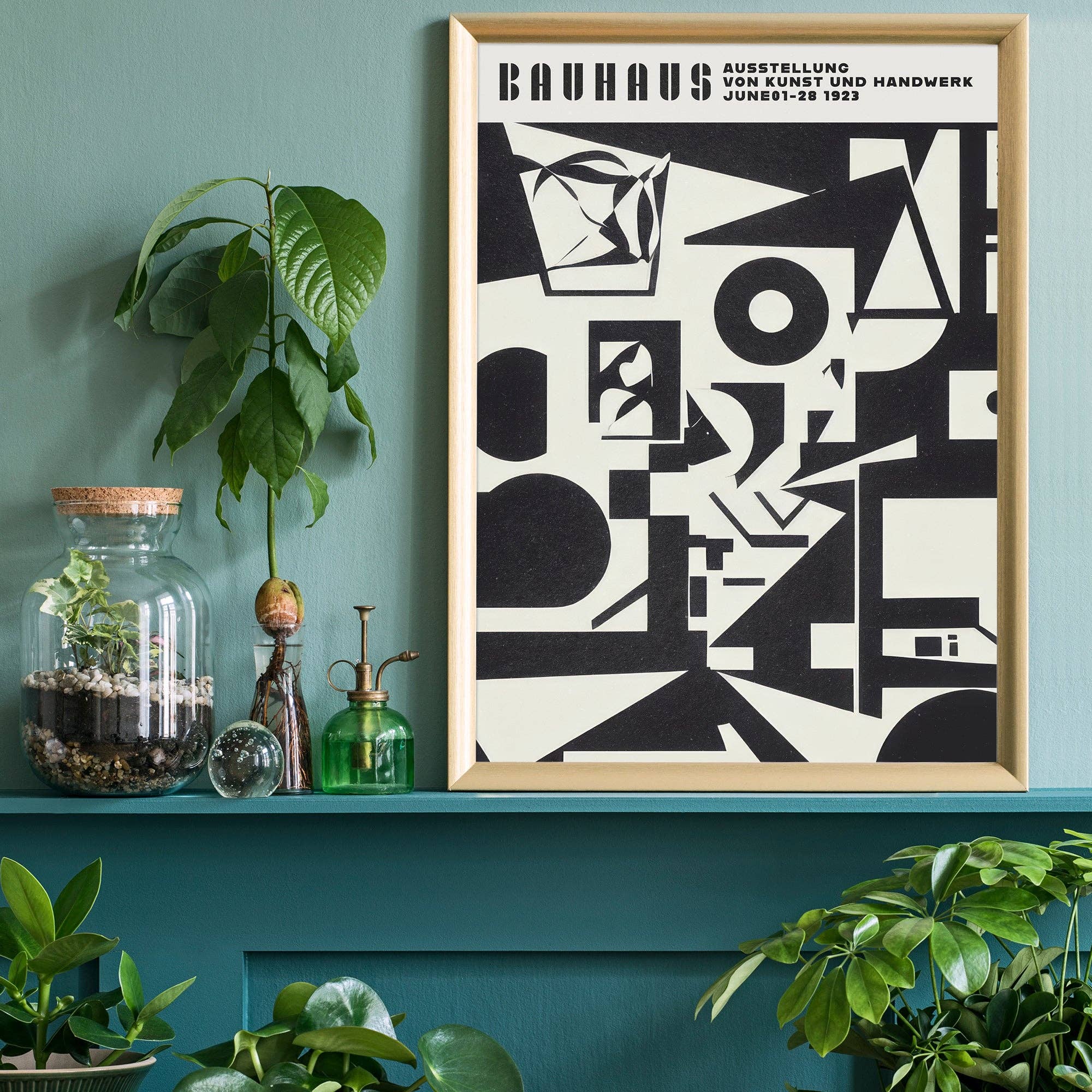 Ink & Drop – Engroshandel Kunsttryk – Bauhaus Shapes Sort & Hvid Print1