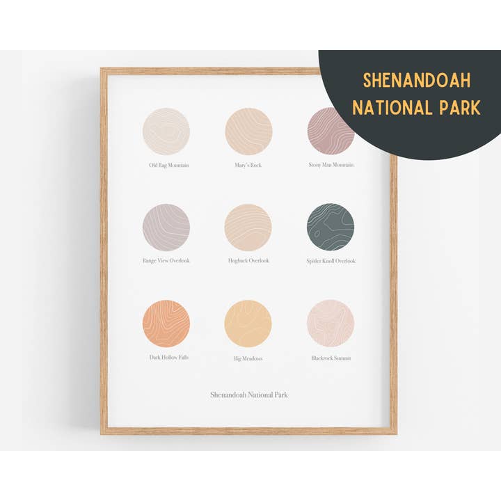 Shenandoah National Park Print | National Park Posters for wholesale by Map Maiden