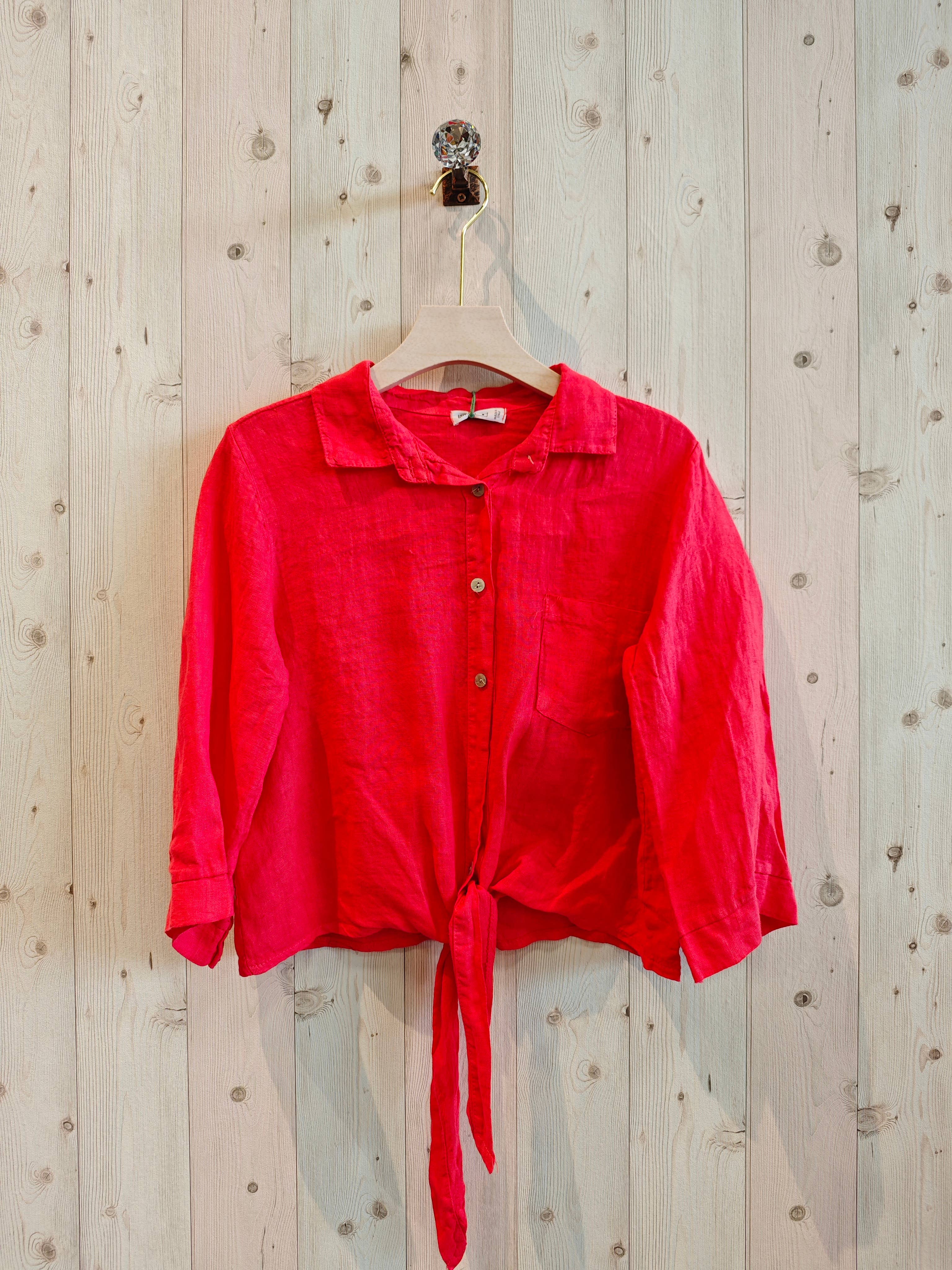 Linen & More - Wholesale Button Down Shirt - Women's - REF 89166 100% LINEN TIE SHIRT7