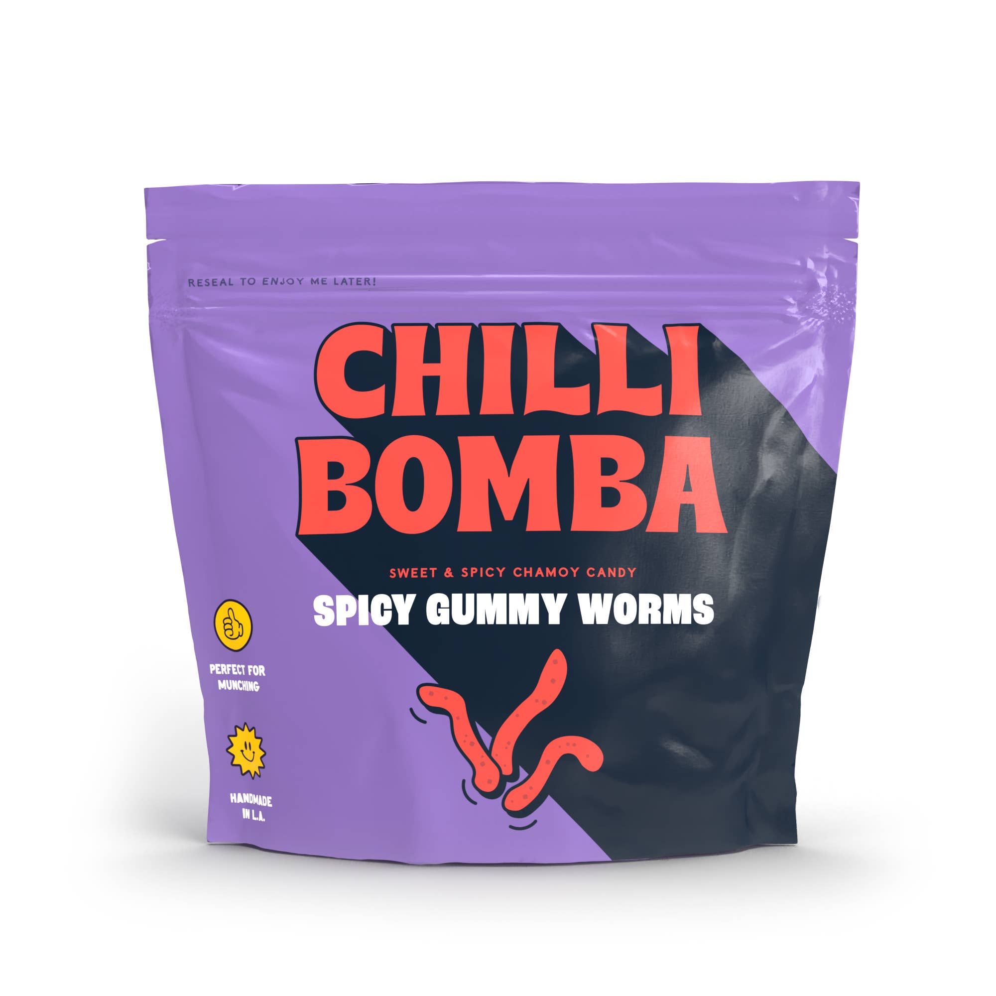 Chilli Bomba - Wholesale Gummy - Chilli Bomba Spicy Gummy Worms Chamoy Candy - 12ct/8oz