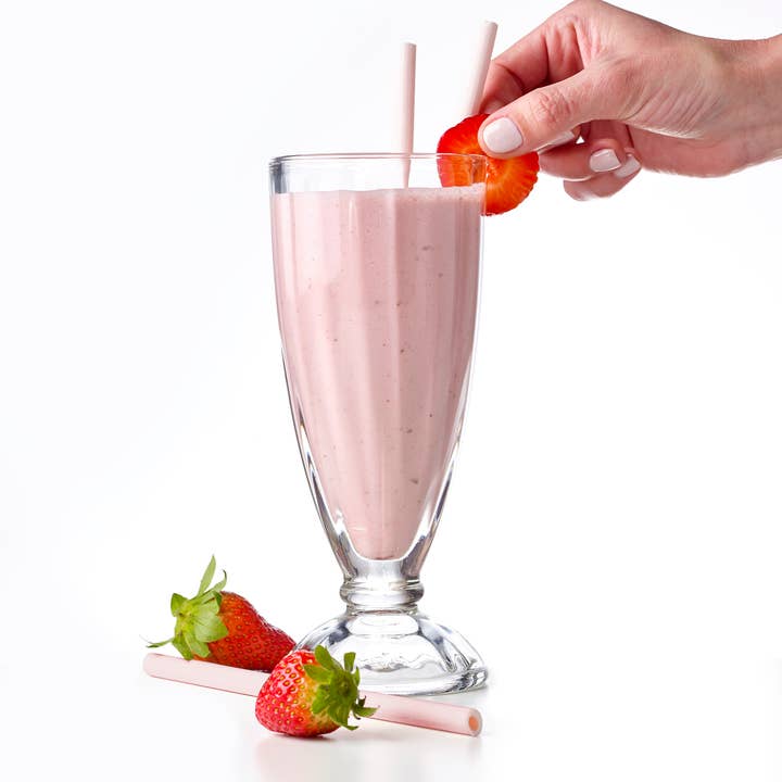 SORBOS Edible Straws – Großhandel Trinkhalm – SORBOS Essbare Strohhalme mit Erdbeergeschmack — Packung mit 200