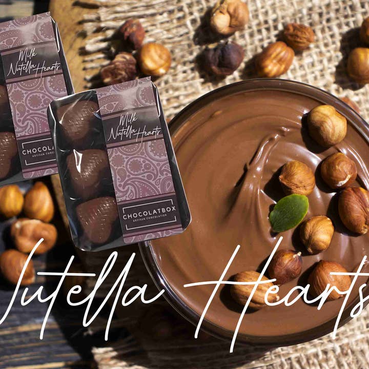 Milk Belgian Chocolate Hearts Filled With Nutella for wholesale by ChocolatBox