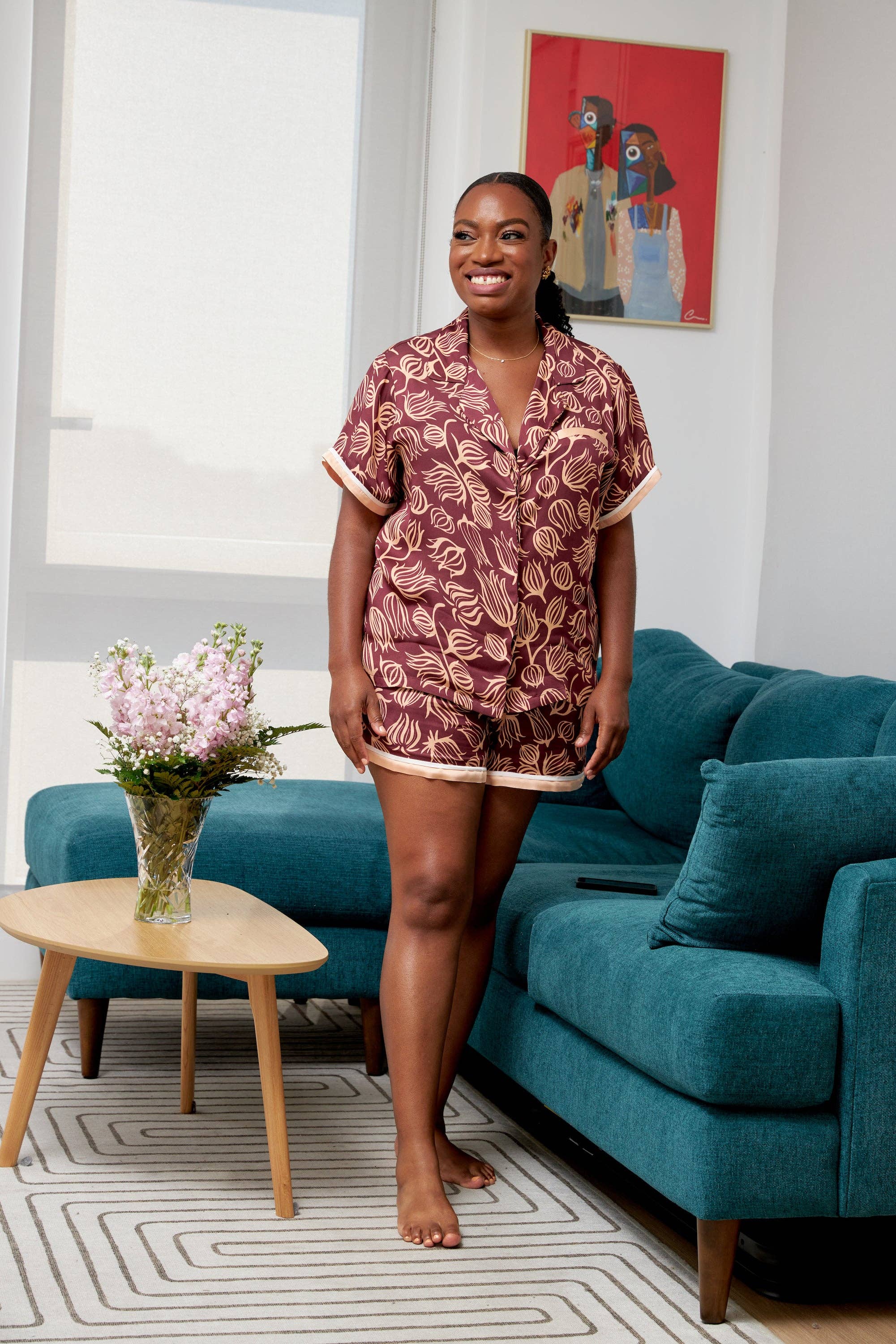 Melda Moda - Wholesale Sleepwear Set - Women's - Women’s Short Pajamas – Bissap Print