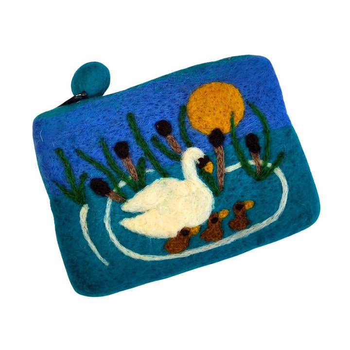 Swan with cygnets purse for wholesale by Koseli Handmade