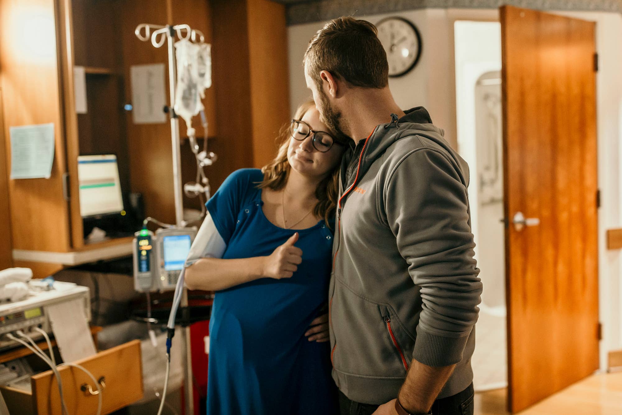 Three Little Tots - Wholesale Dress - Maternity - Blue Maternity Mommy Labor and Delivery/ Nursing Gown8