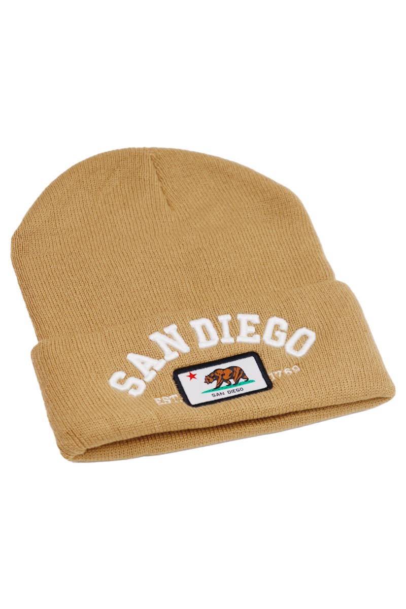 Cap Zone - Wholesale Beanie - Men's - San Diego Est. 1769 Cali Bear Logo Cuffed Beanie5