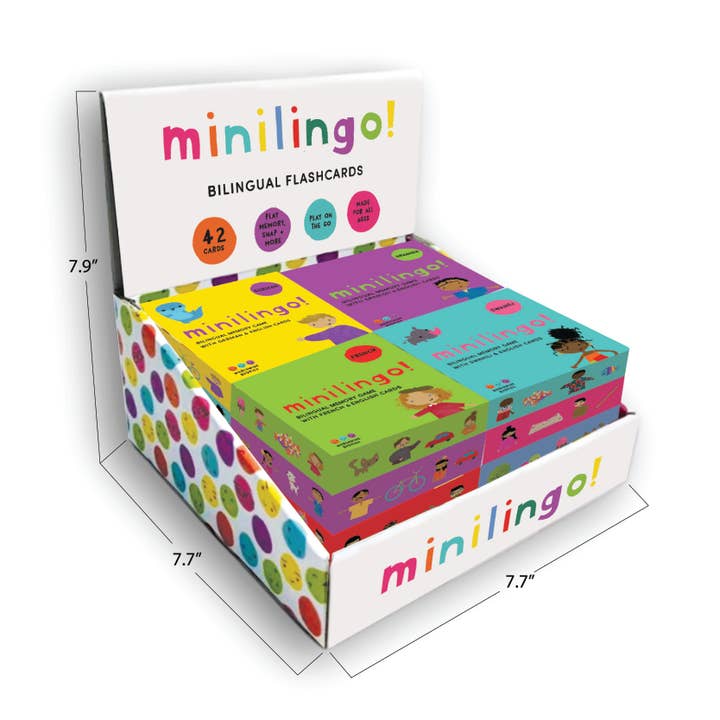 Minilingo Countertop Display - Empty (7.9H x 7.7W x 7.7D) for wholesale by Worldwide Buddies