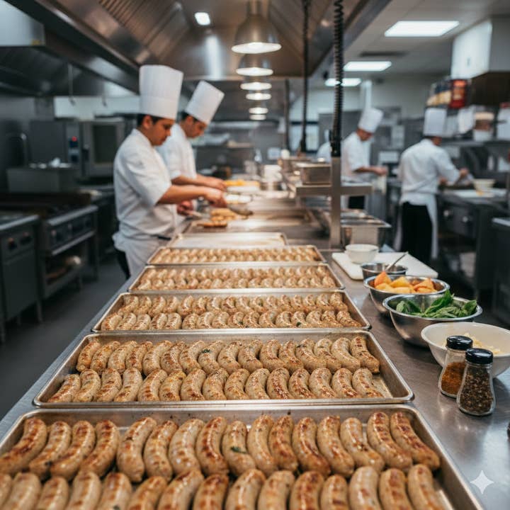 Chicken Apple Sausage Links: Food Service Quantity for wholesale by MeatCrafters Inc.