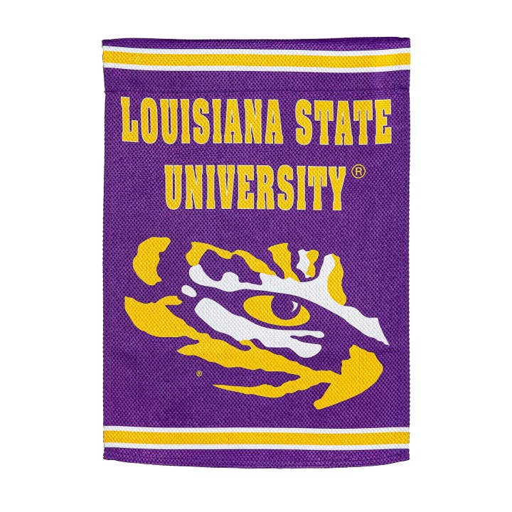 Embossed Suede Flag, House Size, Louisiana State University for wholesale by Evergreen Enterprises