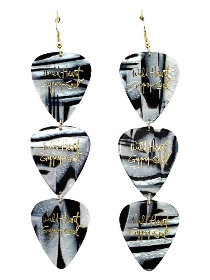 Wild Heart Gypsy Soul Zebra gouden drievoudige oorbellen voor wholesale door Groupie Love