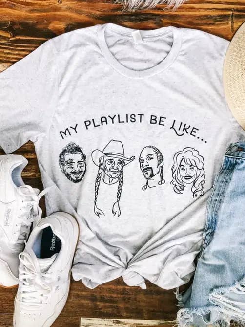 A minha lista de reprodução Be like Tee (Best Seller) (Desenho à mão) por atacado de Hank & Scoot