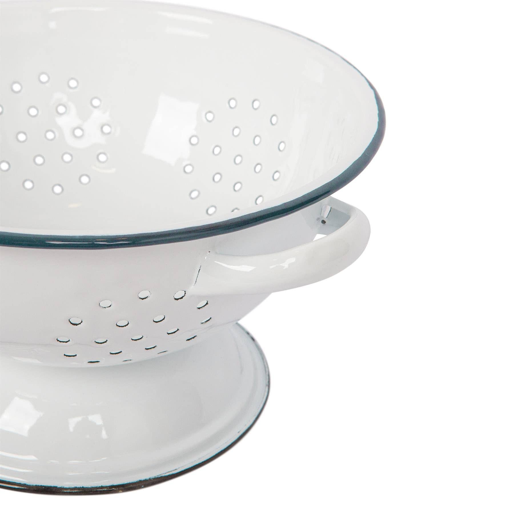 Rinkit Ltd - Wholesale Colander - 23.5cm White Enamel Colander - By Argon Tableware11
