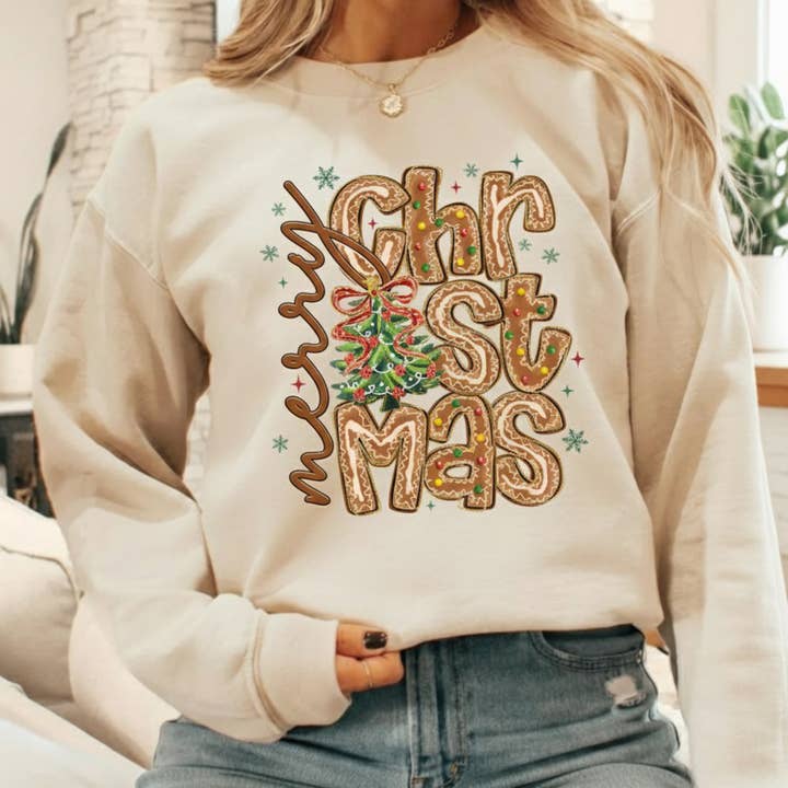 Sweat-shirt Joyeux Noël Cookie - Pull de Noël Équipe Cookie pour la vente par Madi Moosh