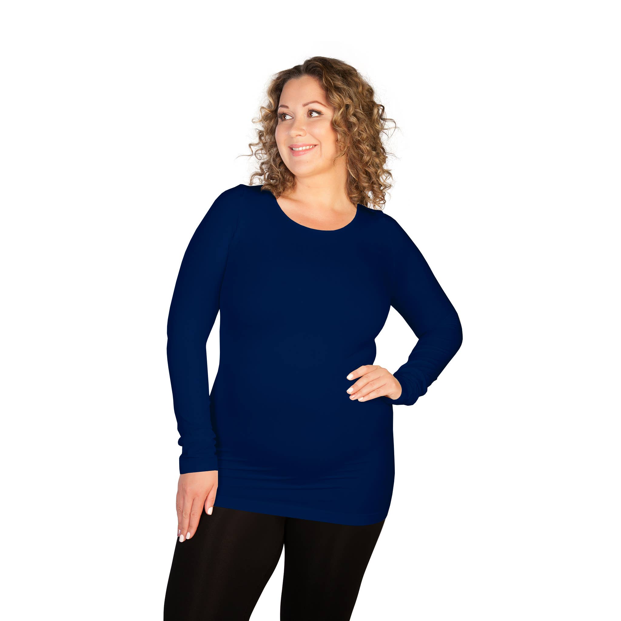Skinnytees - Wholesale T-Shirt - Women's - Plus Long Sleeve Crew Neck6
