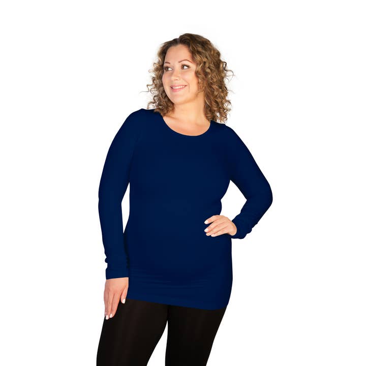 Skinnytees - Wholesale T-Shirt - Women's - Plus Long Sleeve Crew Neck6