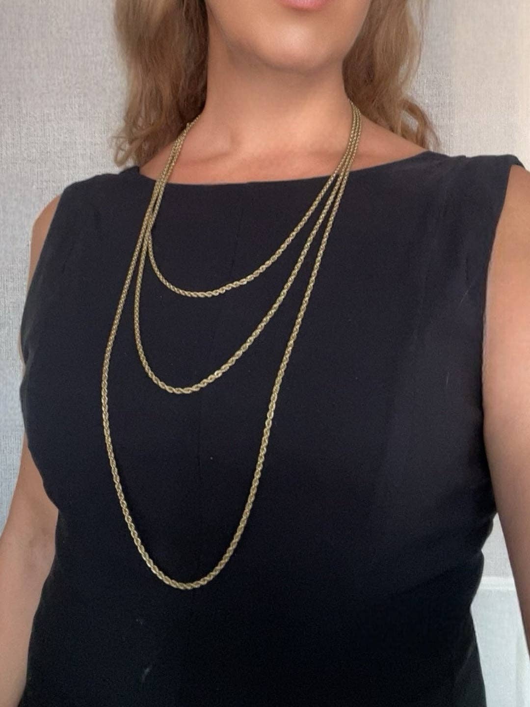 Gloria Mago - Wholesale Link & Chain Necklace - Long Trinity necklace in gold-plated brass1