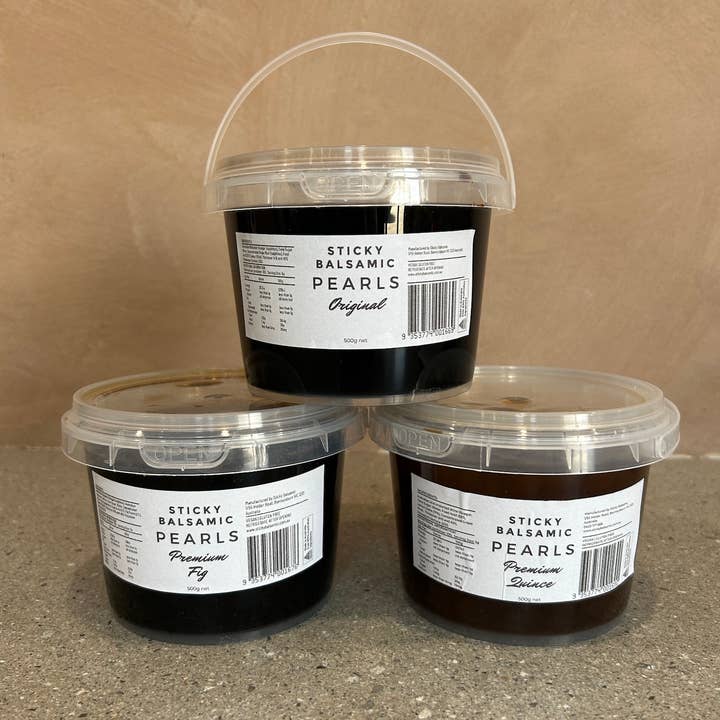 Foodservice Sticky Balsamic PREMIUM POMEGRANATE Pearls for wholesale by Sticky Balsamic USA LLC