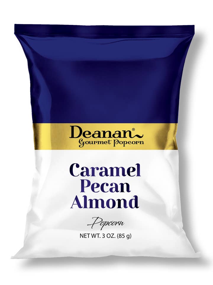 Premium Caramel Pecan Almond Popcorn - 30 Ct - 1.5 Cups for wholesale by Deanan Gourmet Popcorn