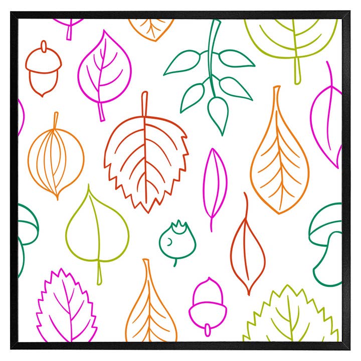 Illustration af flerfarvede blade (Billedramme) for engroshandel hos Benjamin Tate Design