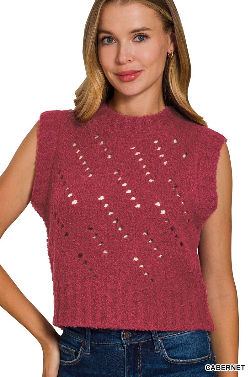 Vanilla Monkey - Wholesale Sweater Vest - Women's - Textured Wool Sweater Vest2