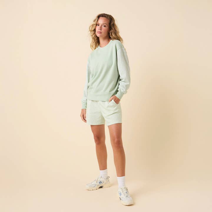 Sudadera de Gingham - Salvia para venta al por mayor de Lauren James