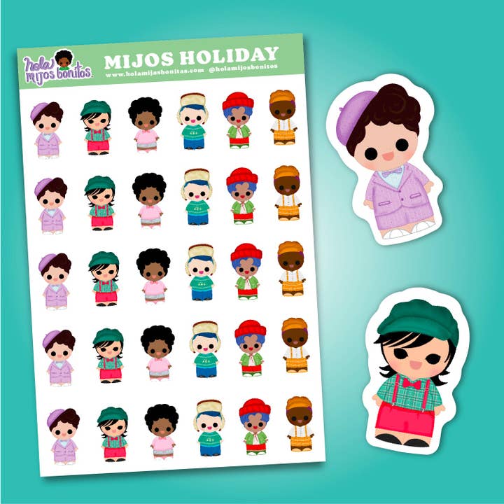 Feuille d'autocollants Mijos Holiday (SMALL_C1) pour la vente par Hola Mijas Bonitas