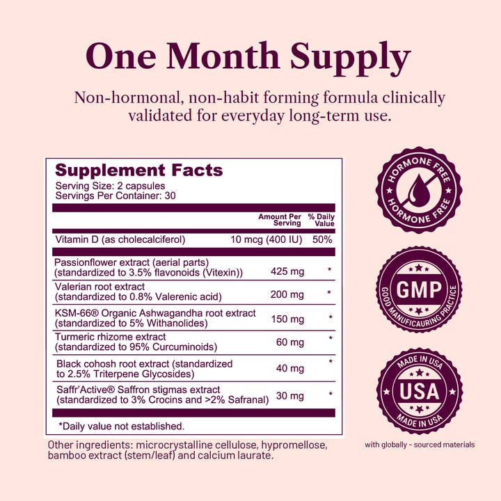 SEASON34 - Wholesale Oral Supplement/Vitamin - Menopause Sleep Support – Night Sweats Related Awakenings6