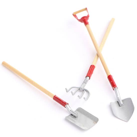 Factory Direct Craft – wholesale Garden tool – Miniature Green Garden Tools (3 piece Set) - Select Style3