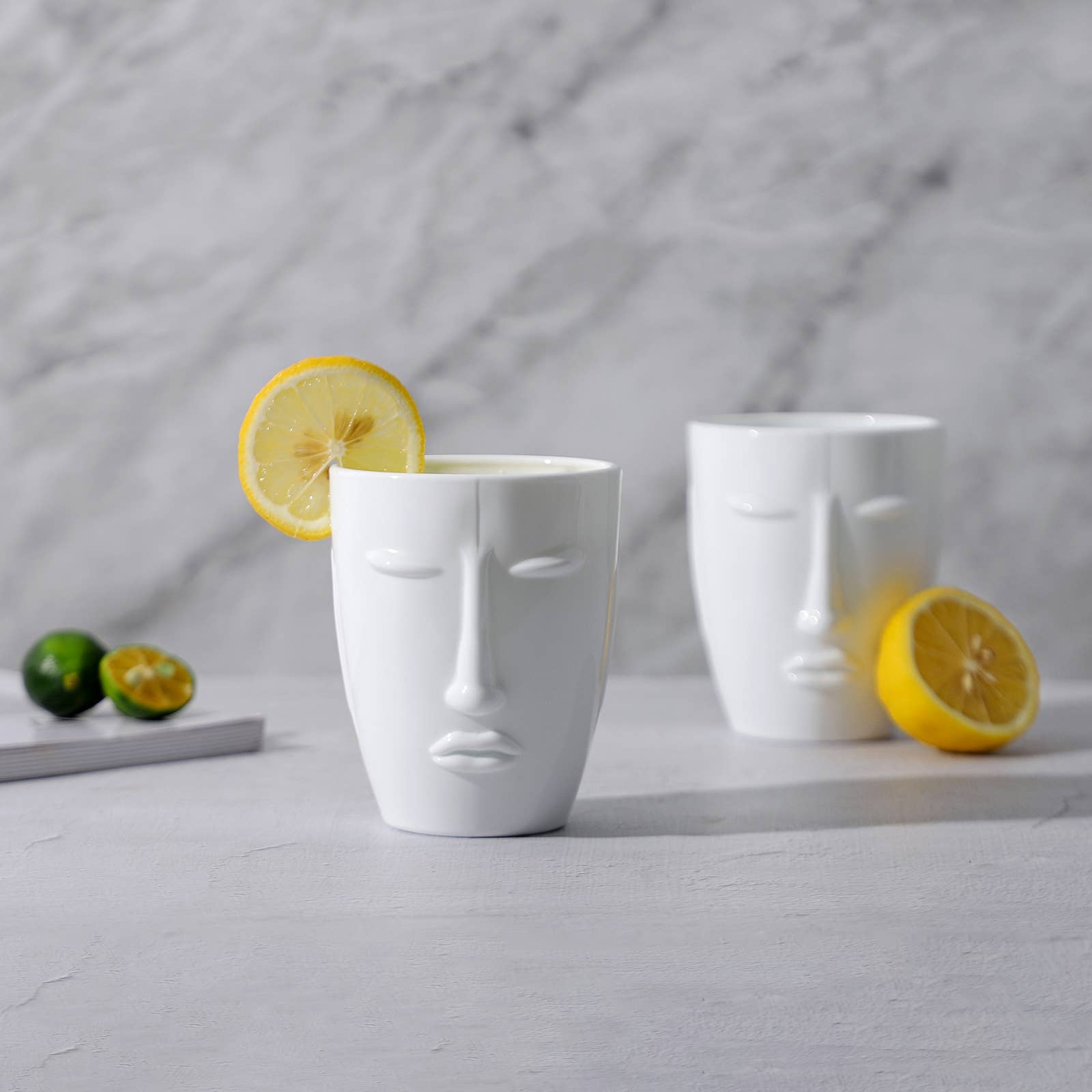 Everest Global - Wholesale Drinking Glass/Cup - Human Face Black/White Tumbler set of 610