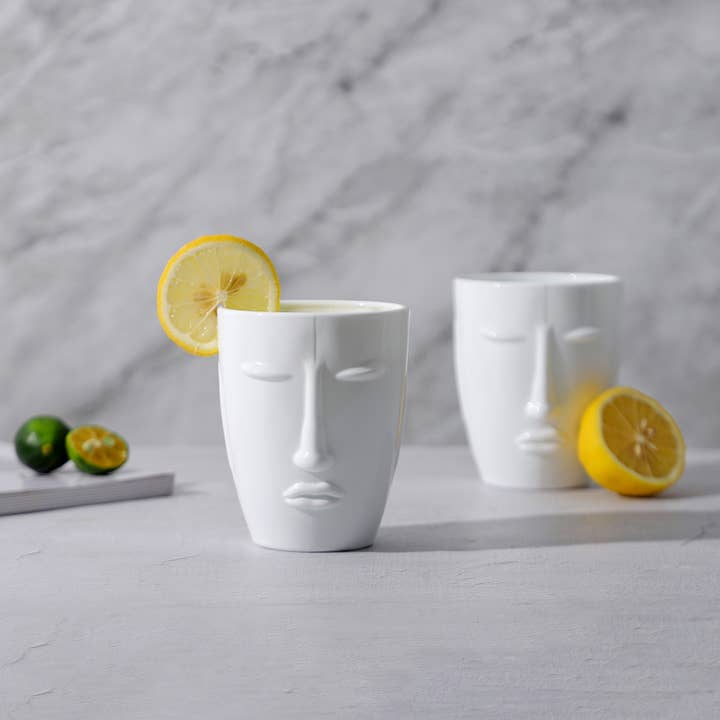 Everest Global - Wholesale Drinking glass/cup - Human Face Black/White Tumbler set of 610