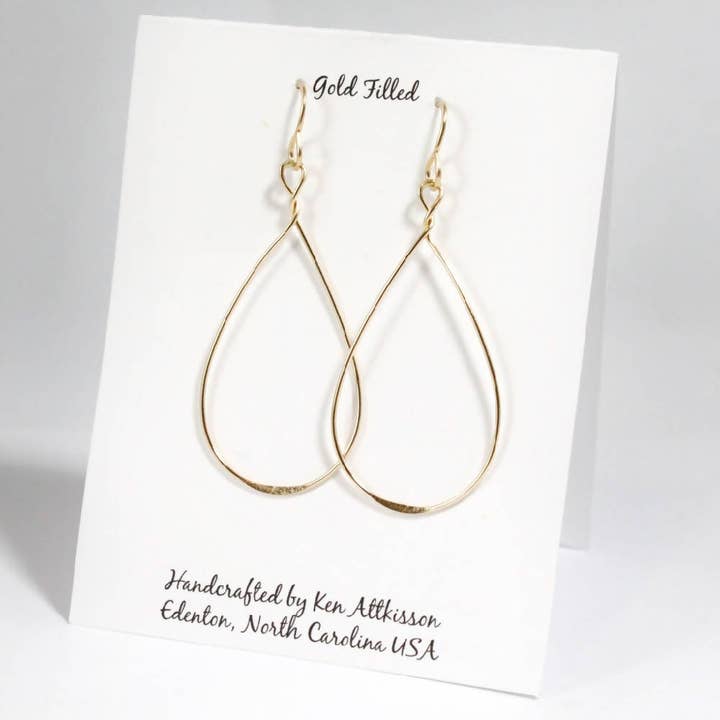 14K Gold Filled Earring Twist/Large Tear Drop for wholesale by Ken’s handcrafted jewelry