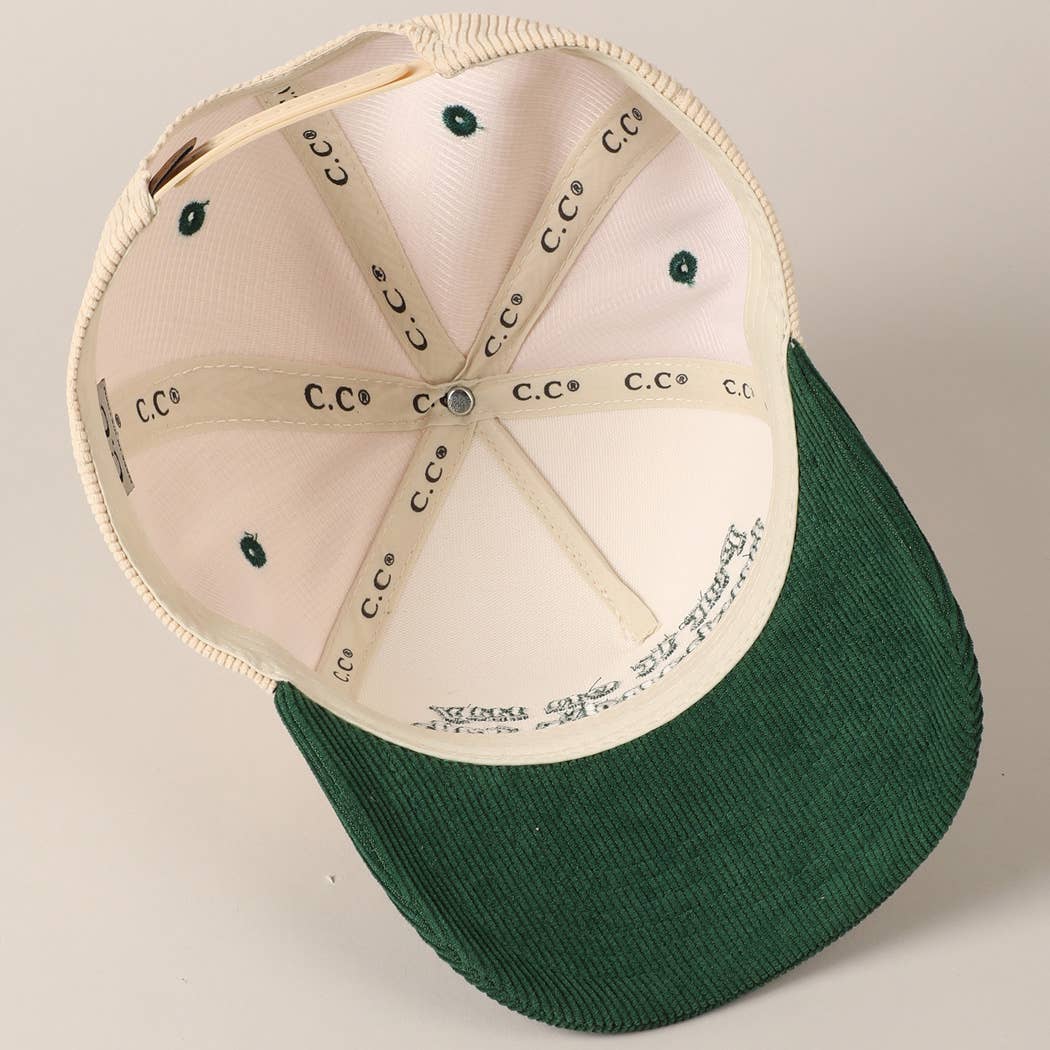 Fashion City - Wholesale Baseball Cap - Unisex - Put it on my husband's tab Two-Tone Corduroy Cap18