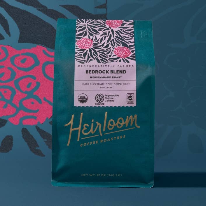 Bedrock Blend ROC™ Certified Regenerative Coffee for wholesale by Heirloom Coffee Roasters