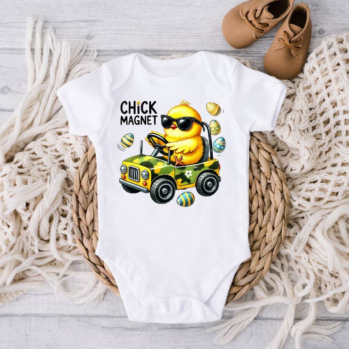 "Chick Magnet" Baby Boys Easter Onesie Bodysuit for wholesale by AvaryMaeInspirations