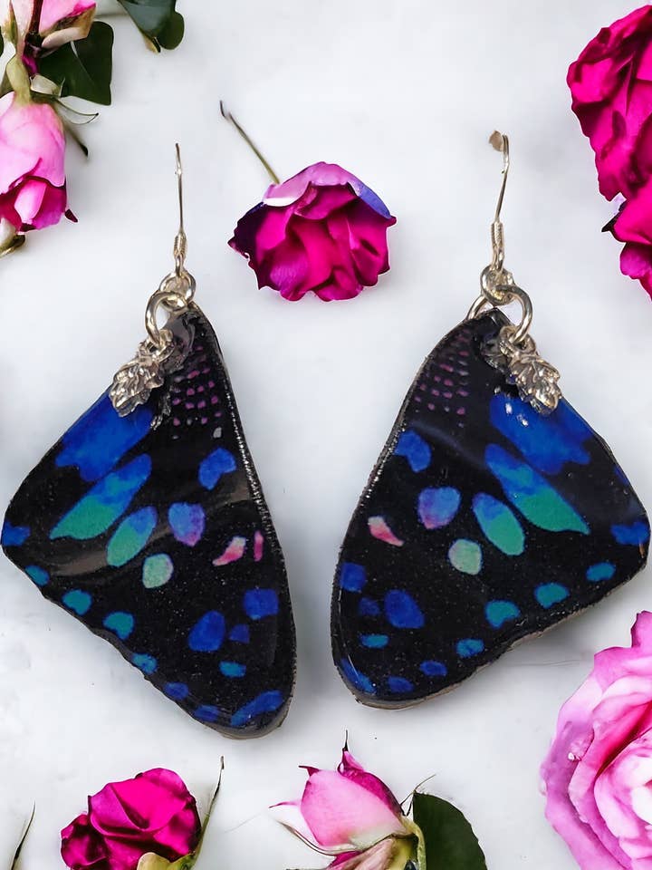 Monarch Jewelry Project Graphium Weiskei butterfly earrings for wholesale by Monarch Jewelry Project/dIANKA designs