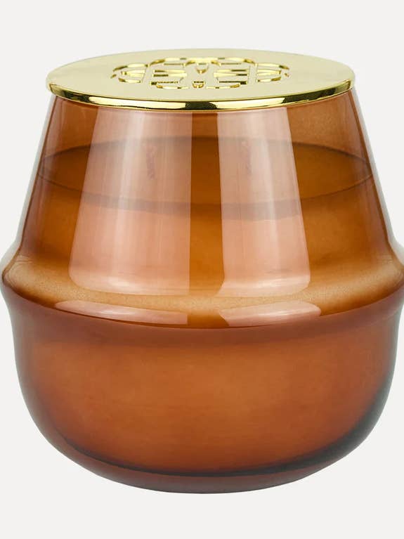 AURA PURE, Amber & Coconut - Rowan Glass Candle 18 oz for wholesale by Elum Designs Home