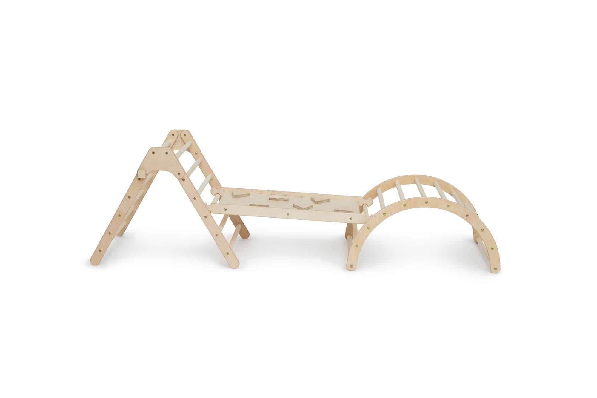 Kletterling - Vendita all'ingrosso Giocattolo in legno - Bambini - Set koalaling - triangolo da arrampicata (70 cm) con scivolo e fiocco8