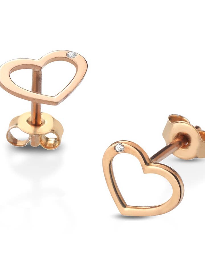 HEART EARRINGS WITH DIAMOND for wholesale by Melissa jewels