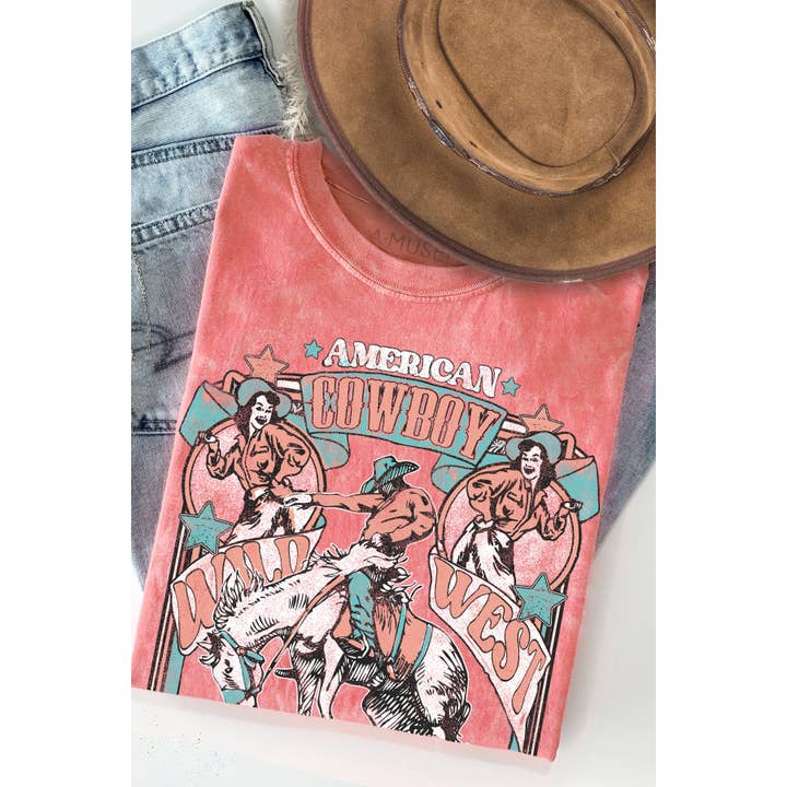 Amused by Blue - Wholesale Screen printed t-shirt – Women′s - RODEO- Vintage Mineral Wash1