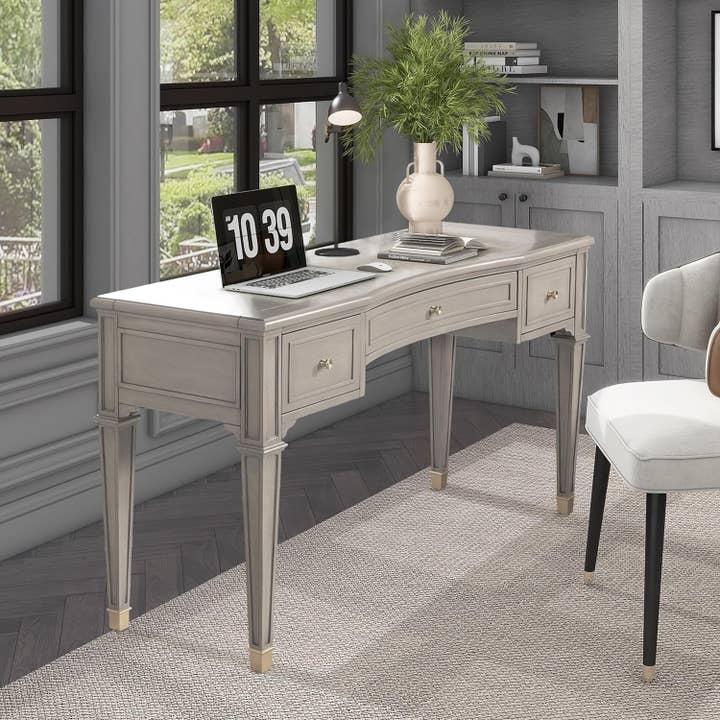 Jennifer Taylor Home - Wholesale Console Table - Dauphin 55" 3-Drawer Wood Executive Desk