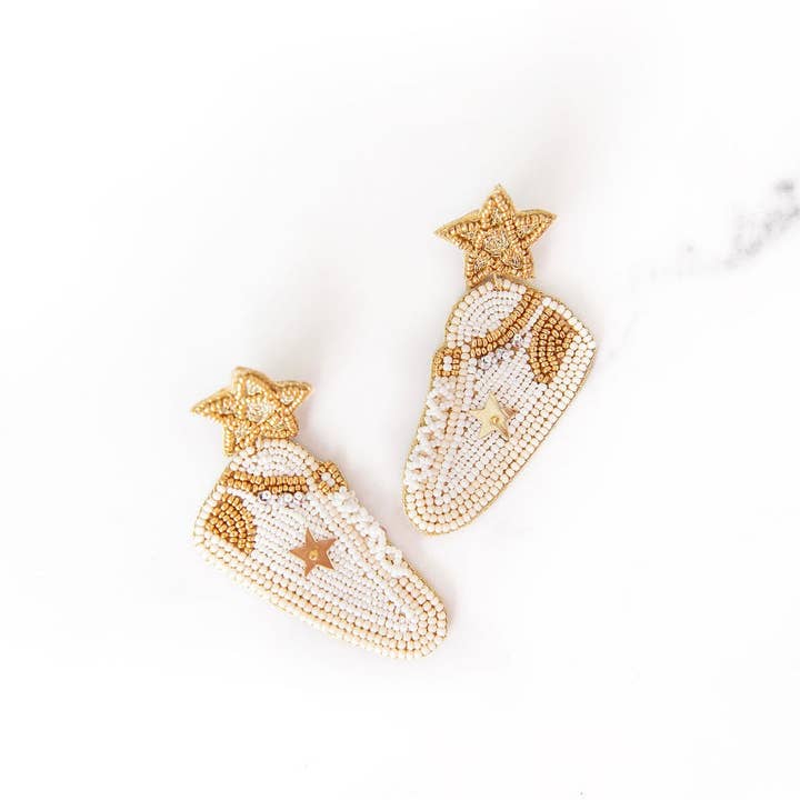 Gold Star Sneaker Earrings for wholesale by Golden Thread