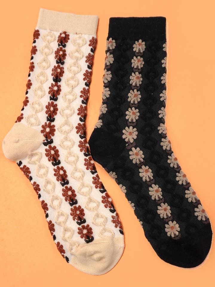 DAISY TEXTURED FLORAL CASUAL WOMAN SOCKS | 40S02065 and other Purchase Wholesale daisy dunes. Free Returns & Net 60 Terms on Faire trending on Faire.