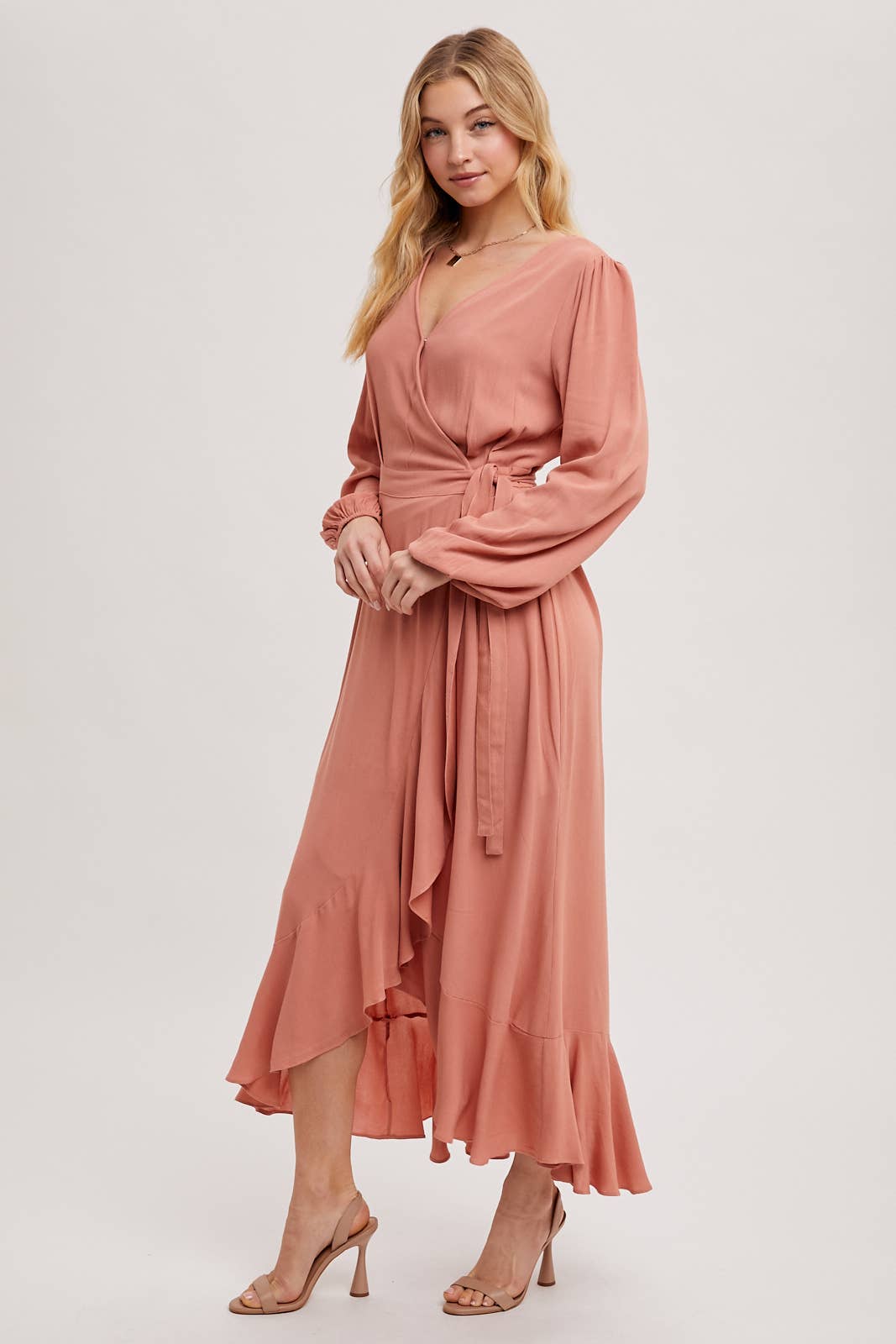 Bluivy – wholesale Dress – Women's – RUFFLE HEM MAXI WRAP DRESS22