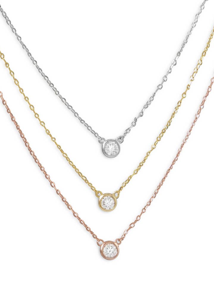 Tri farve Multi Layer Cz halskæde for engroshandel hos Stephen Oliver