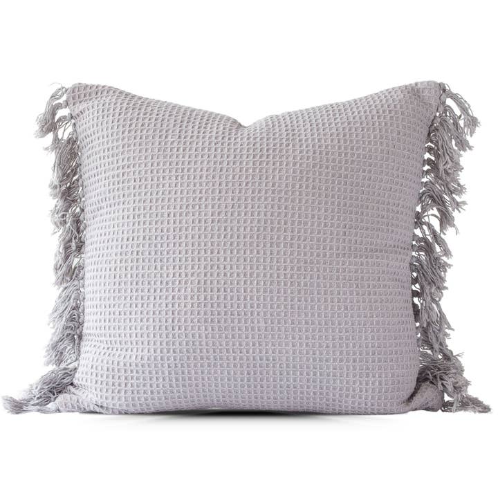 Grey Wren Waffle Weave Pillow Cover – Textured Cotton Cushion for wholesale on Faire
