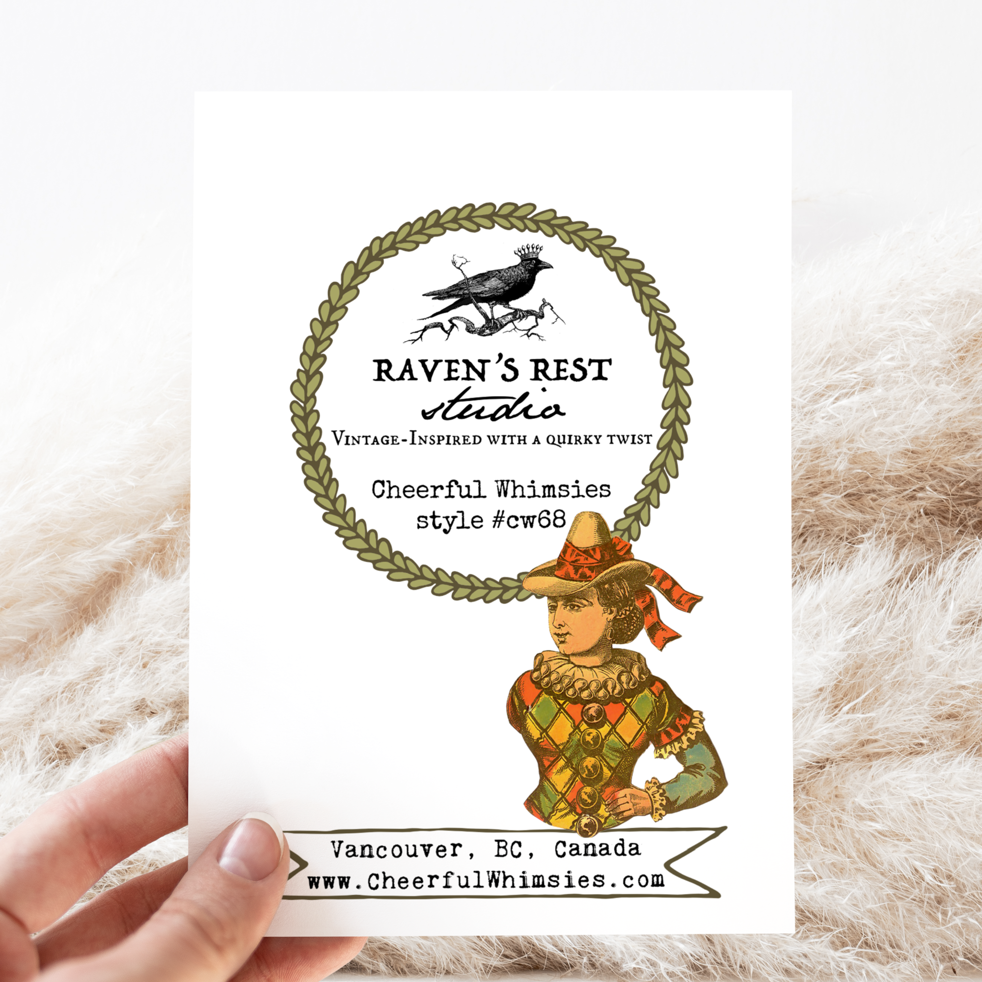 Cheerful Whimsies - Wholesale Everyday Greeting Card - Greeting Card. Vintage Paper Doll I1