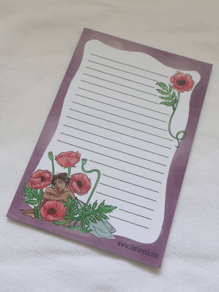 Poppy Fairy Notepad for wholesale by ClarizeYale Revadavia